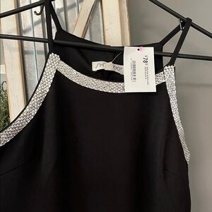 She + Sky Black Dress with Silver Detailing